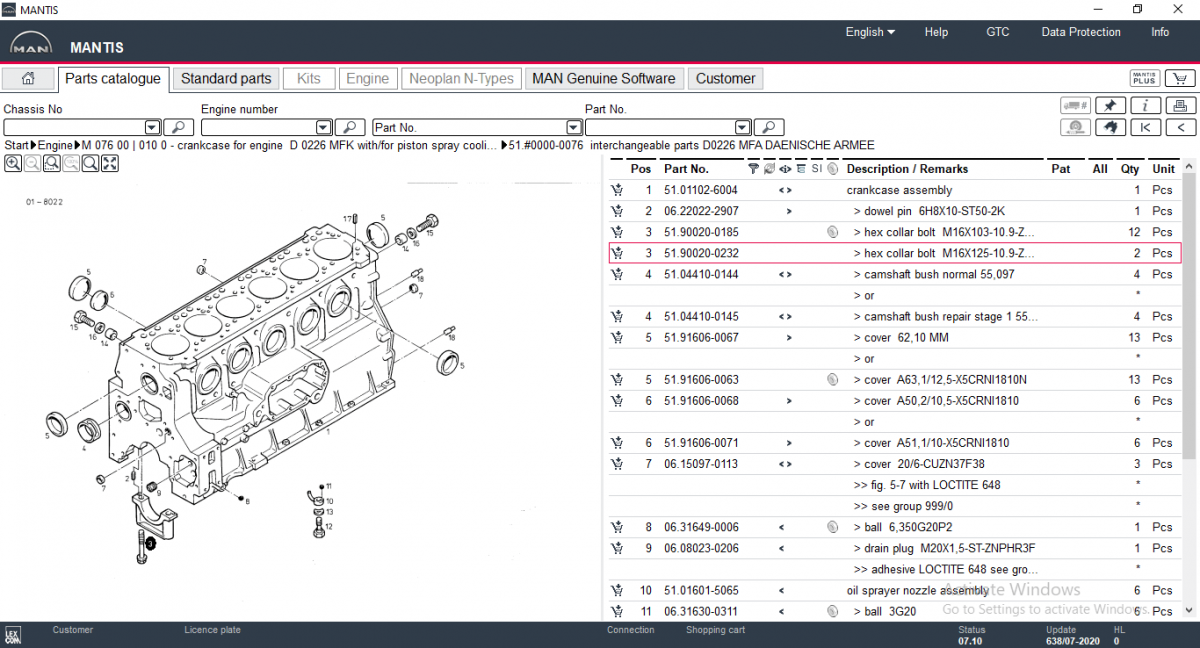 MAN Mantis Electronic Parts Catalog