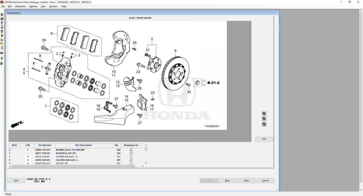 Honda 2021 Elactronic Parts Catalog EPC Genaral Market