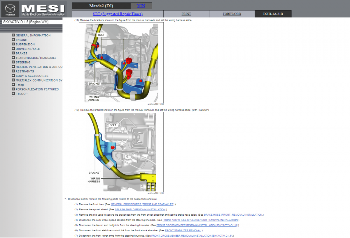 Mazda2 (DJ) Electronic Service Information (MESI)