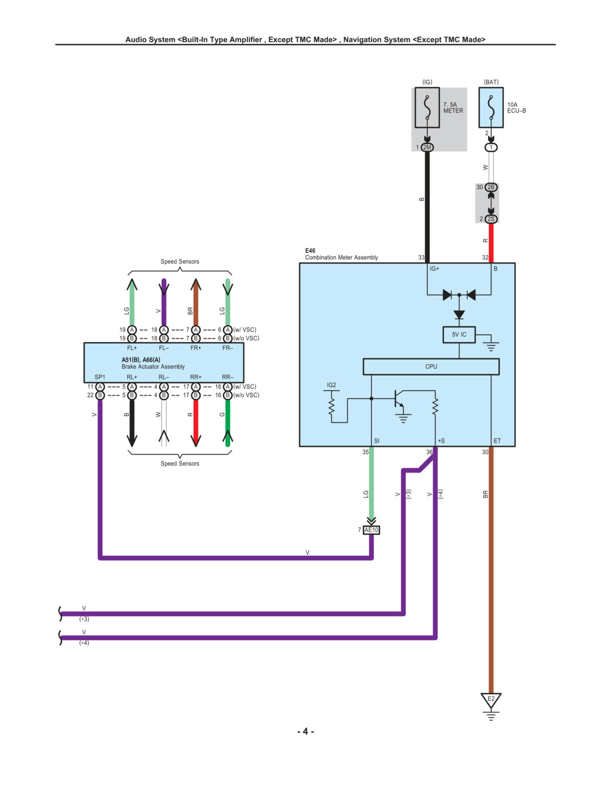 Toyota Corolla Tenth generation (E140, E150) Electrical Wiring Diagrams & Schematics (Audio System Built-In Type Amplifier , Except TMC Made , Navigation System Except TMC Made)