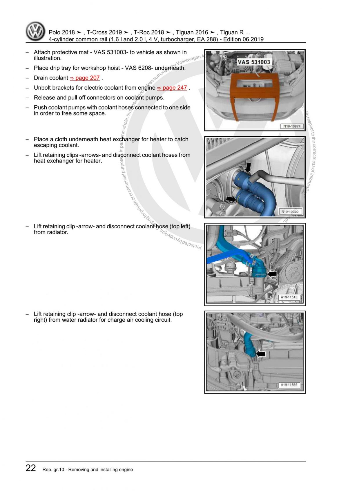 VW 4-Cylinder Common Rail (1.6 l And 2.0 l, 4 V, Turbocharger, EA 288) OEM Workshop Manual