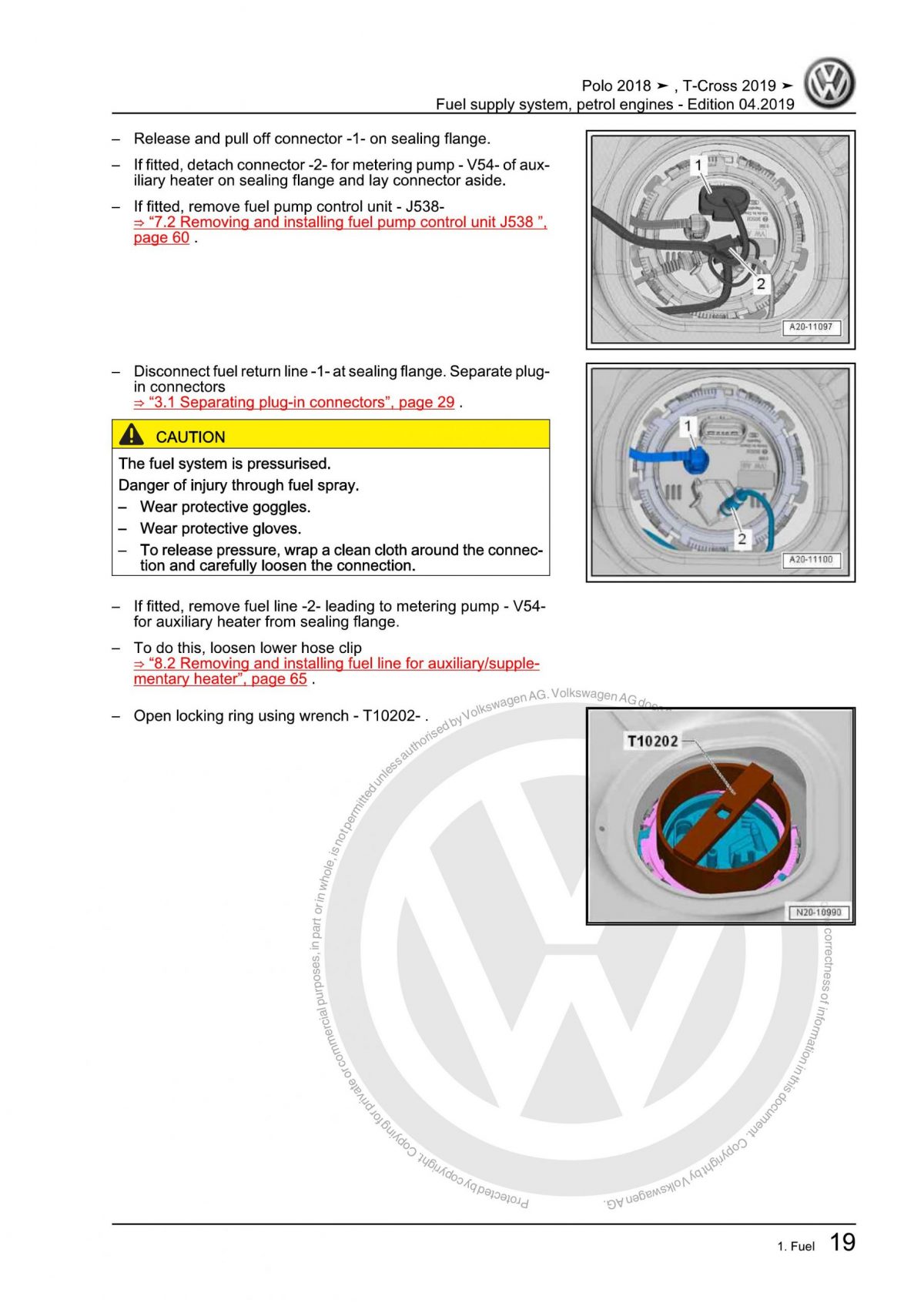 VW Petrol Engines Fuel Supply System OEM Workshop Manual