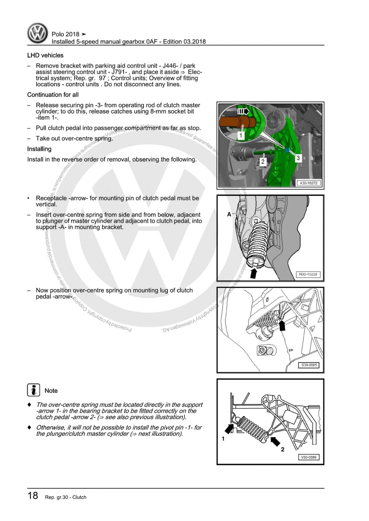 VW 5-Speed Manual Gearbox 0AF OEM Workshop Manual