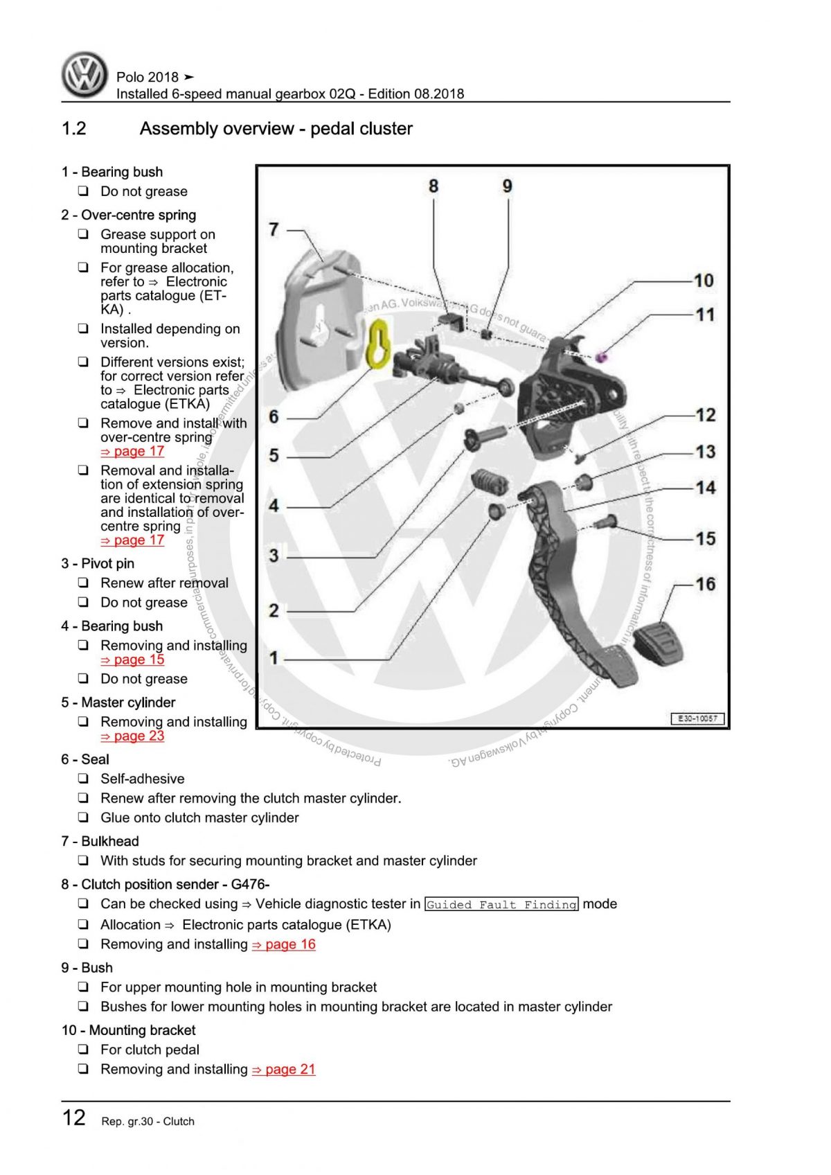 VW 6-Speed Manual Gearbox 02Q OEM Workshop Manual