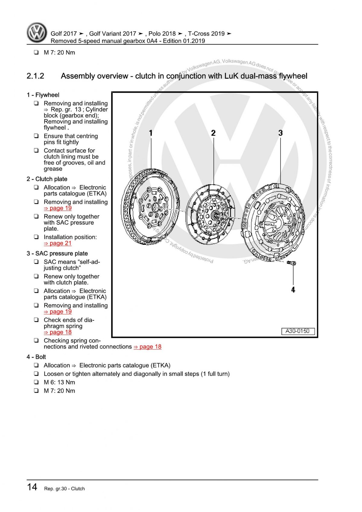 VW 5-Speed Manual Gearbox 0A4 OEM Workshop Manual