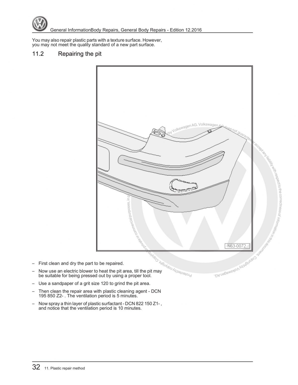 VW Transporter General Body Repairs Workshop Manual