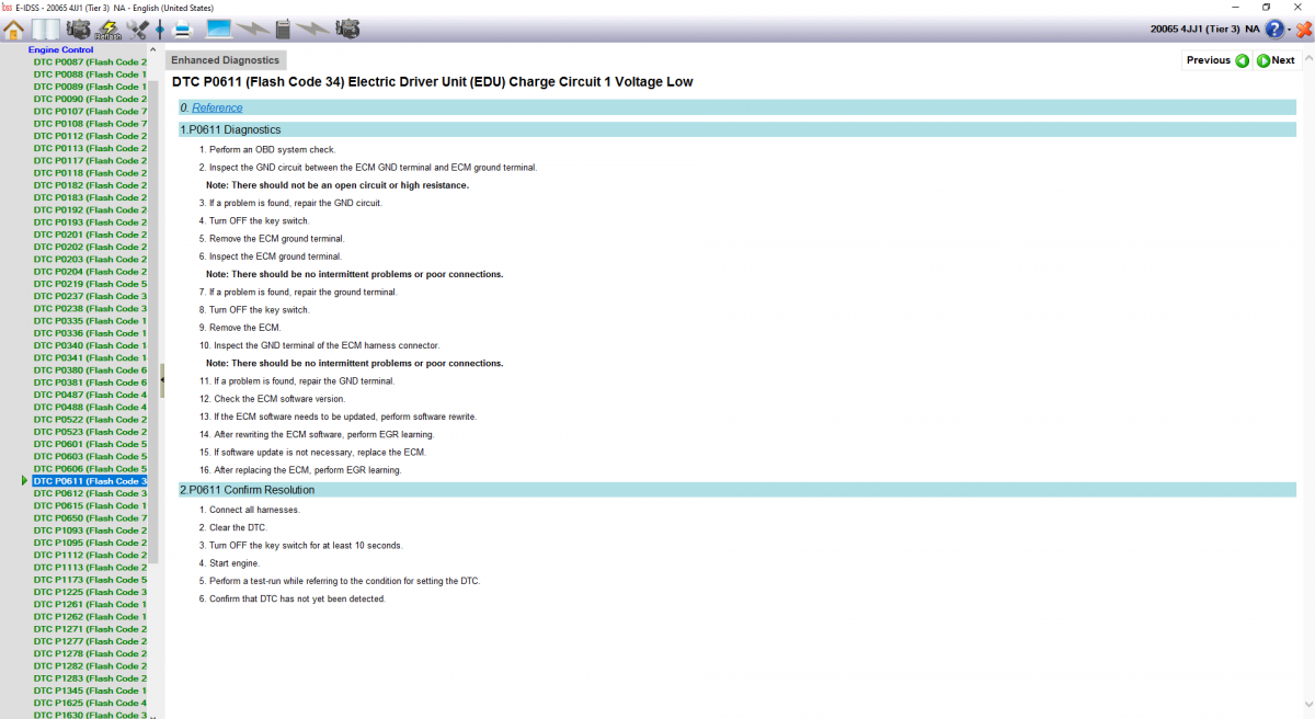 Isuzu Engine Diagnostic Service System (E-IDSS) Software