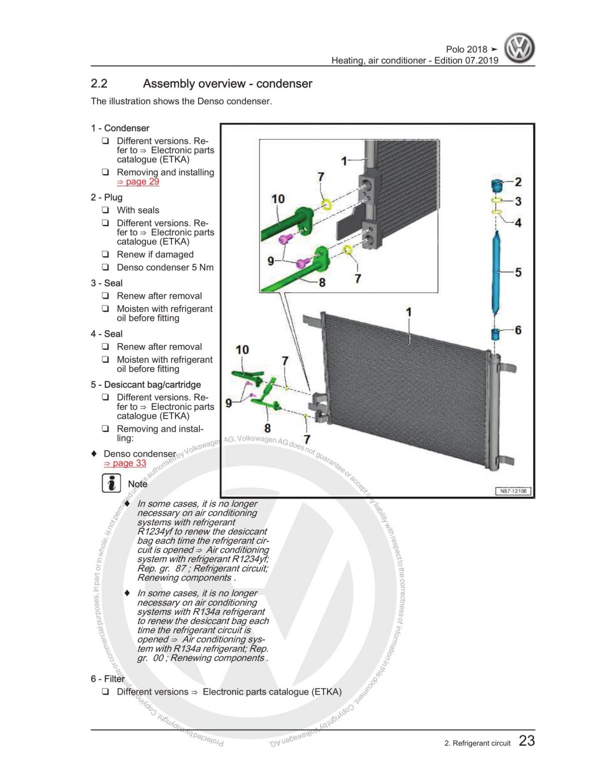 VW Polo (AW-BZ) Heating & Air Conditioner Repair Workshop Manual