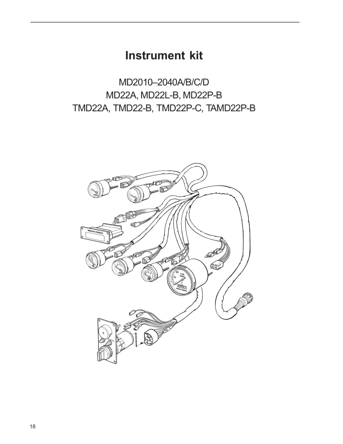 Volvo Penta Marine & Industrial Engine (MD2010, MD2020, MD2030, MD2040 MD22, TMD22, TAMD22) Wiring Diagram