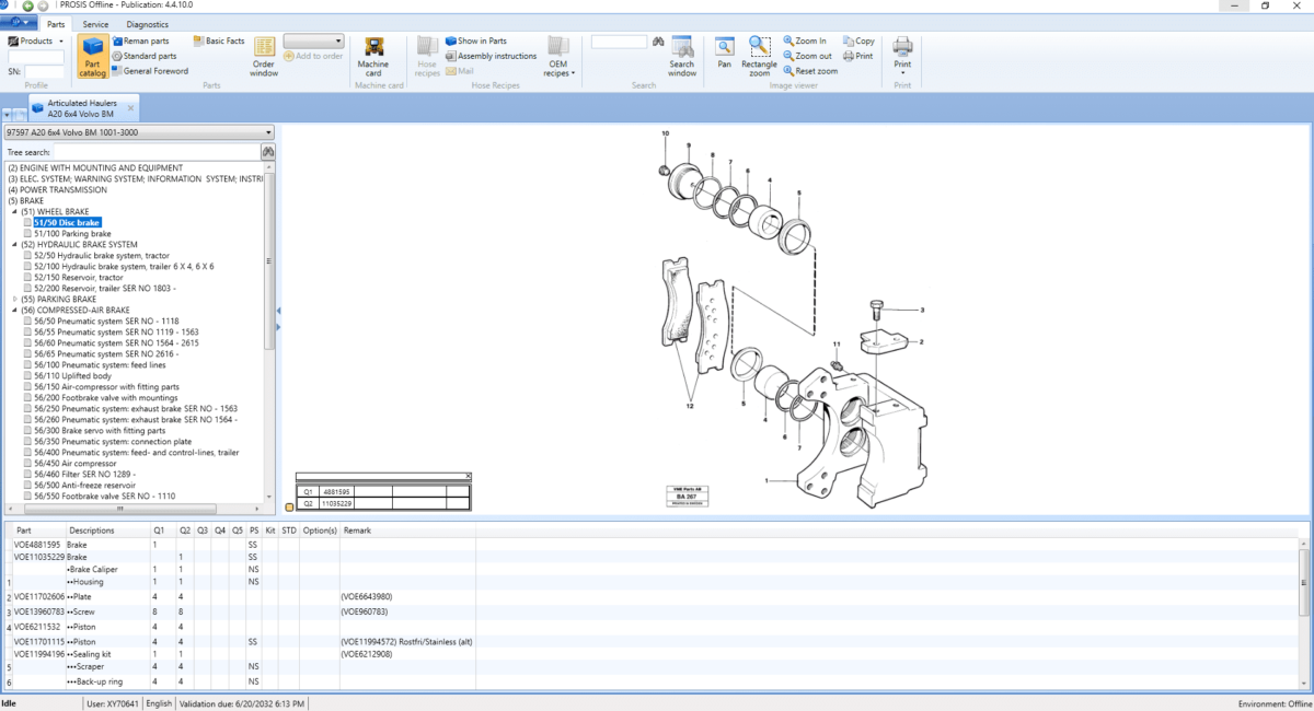 Volvo PROSIS Construction Equipment Offline Parts Catalog & Service Information